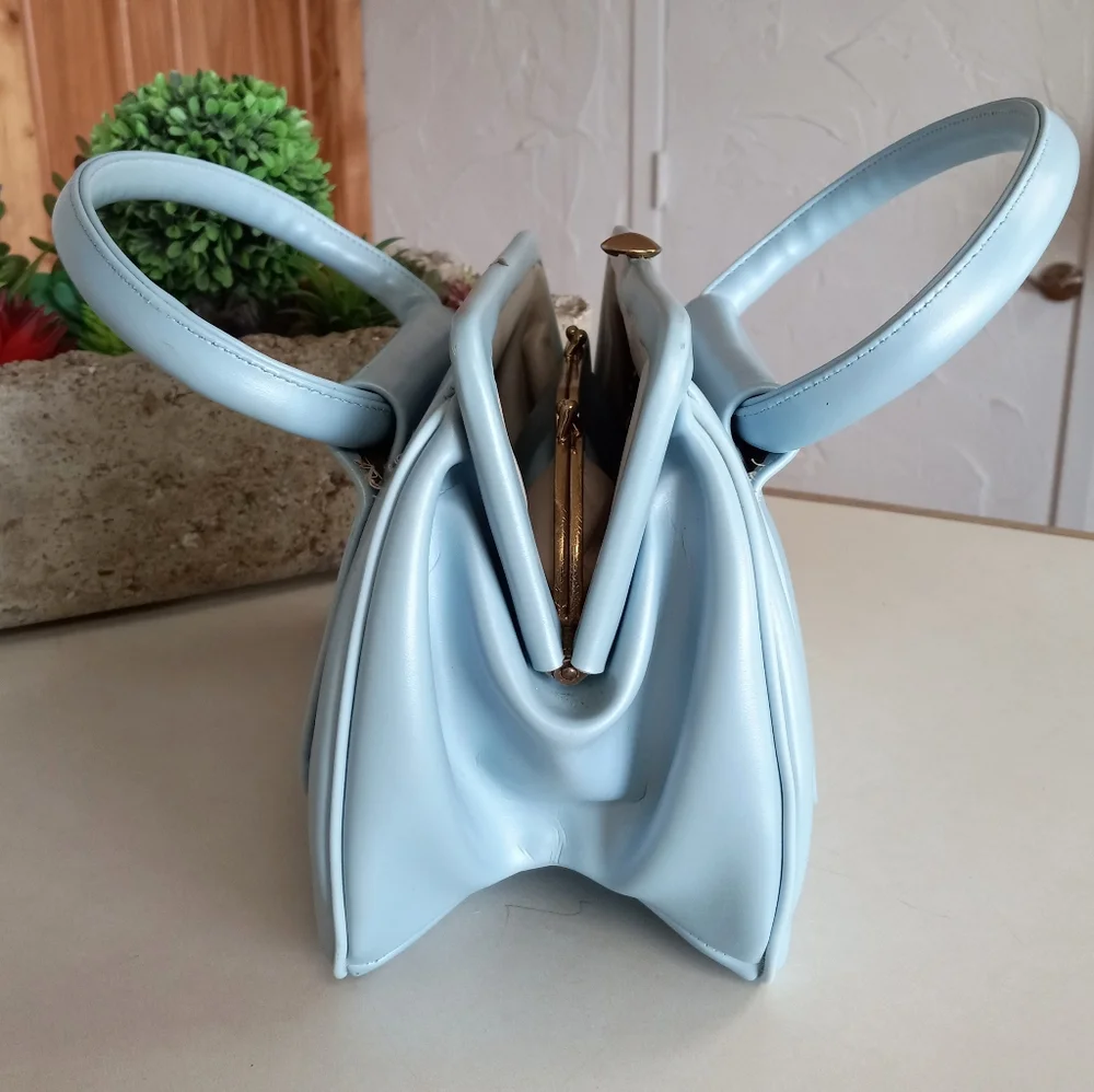 Vintage, 1960's Satchel, Baby Blue